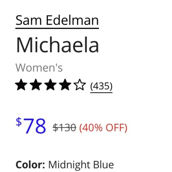 Sam Edelman Michaela Mary-Jane flats Midnight Blue Size 7.5 M Like New! - Picture 8 of 11